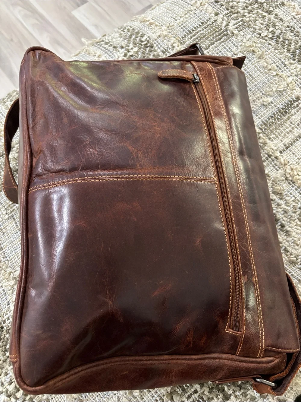 Green Wood Australia Brown Leather Messenger Classic Men’s Crossbody Bag